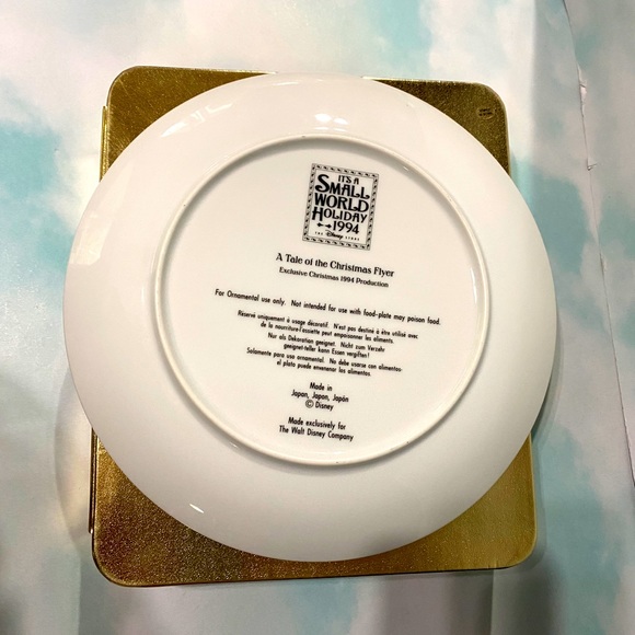 DISNEY STORE NWT VTG 1994 CHRISTMAS IT’S A SMALL WORLD COMMEMORATIVE PLATE JAPAN - Picture 15 of 16